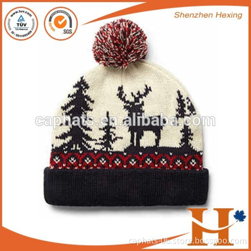 Custom crochet man beanie cap embroidery logo knitted beanie skull hat for sale